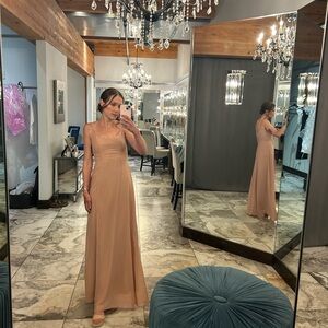 Elegant Pink Spaghetti Strap Dress